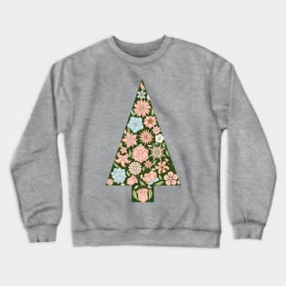 Pastel Flowers Christmas Trees Crewneck Sweatshirt